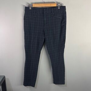 Gap pants women’s size 12 Dark Green + Navy Plaid trouser signature skinny ankle